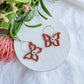Cutout Cinnamon Floral Butterfly Hoops