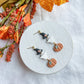 Three Tiered Witch Hat, Ghost, Pumpkin Halloween Dangles