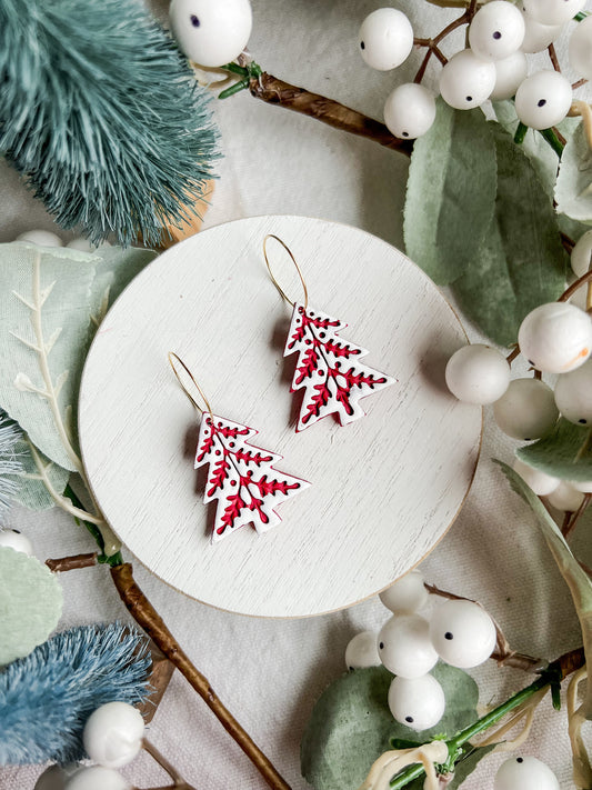 Scandinavian Red Christmas Tree Dangles