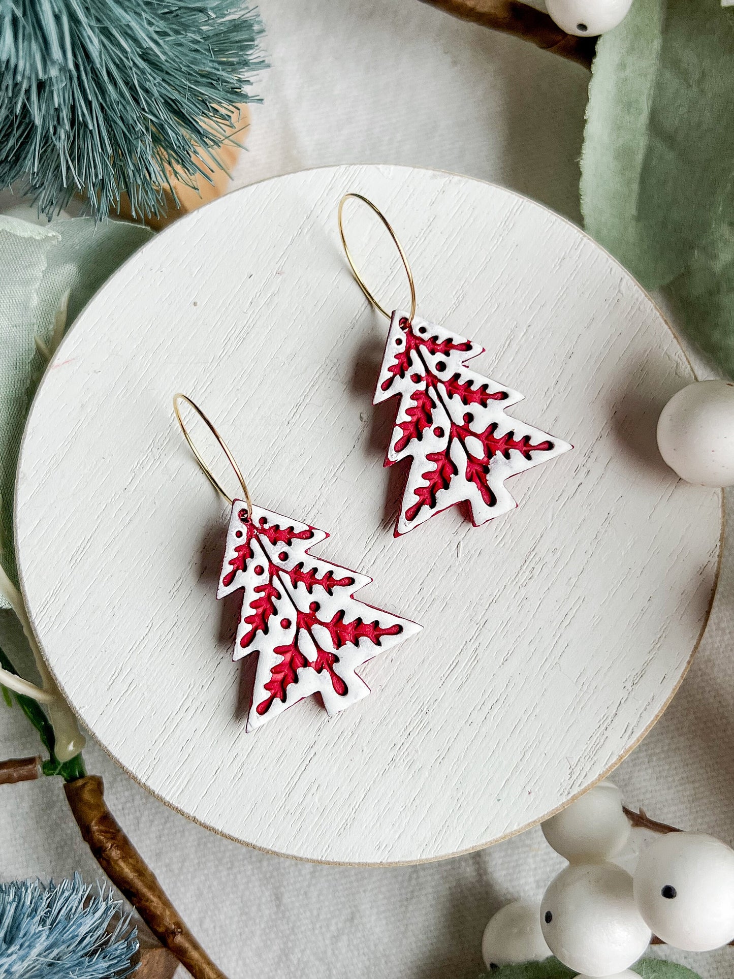 Scandinavian Red Christmas Tree Dangles