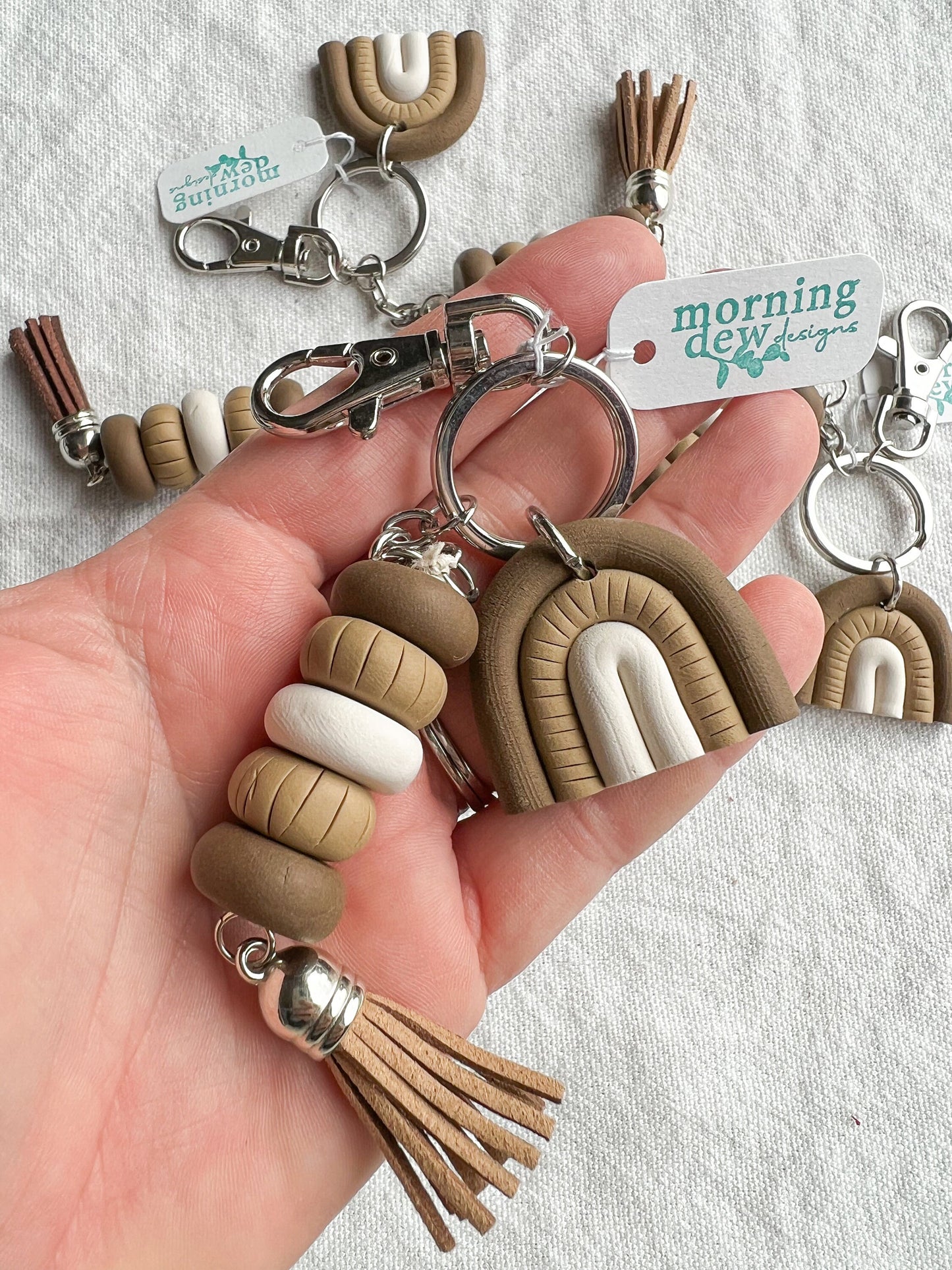 Ombre Neutrals Rainbow Keychain