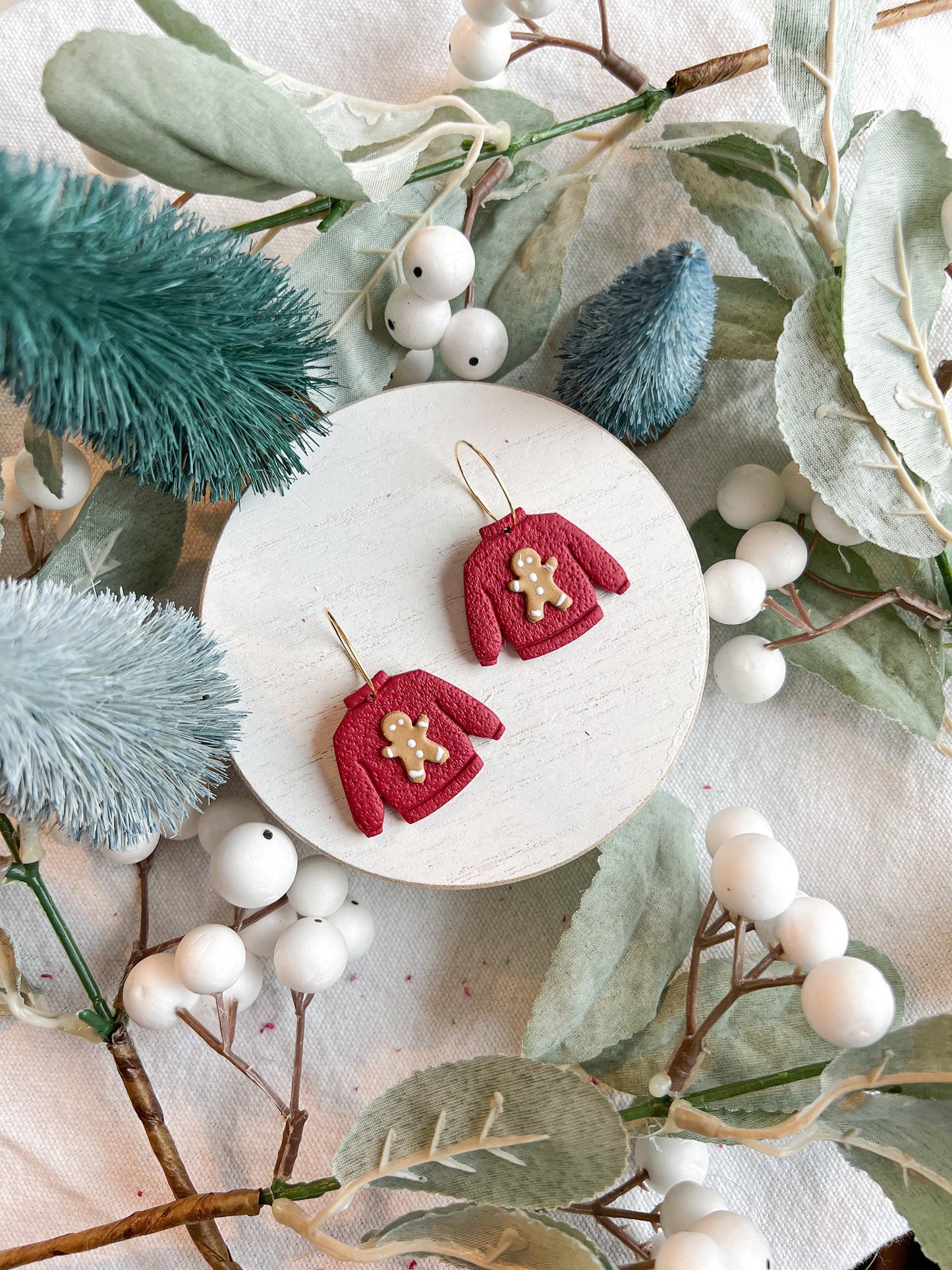 Christmas Red Gingerbread Sweater Dangles