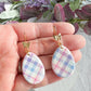 Pastel Plaid Easter Egg Dangles with Gold Butterfly Fishhooks