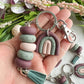Spring Purple, Pink, and Green Rainbow Keychain